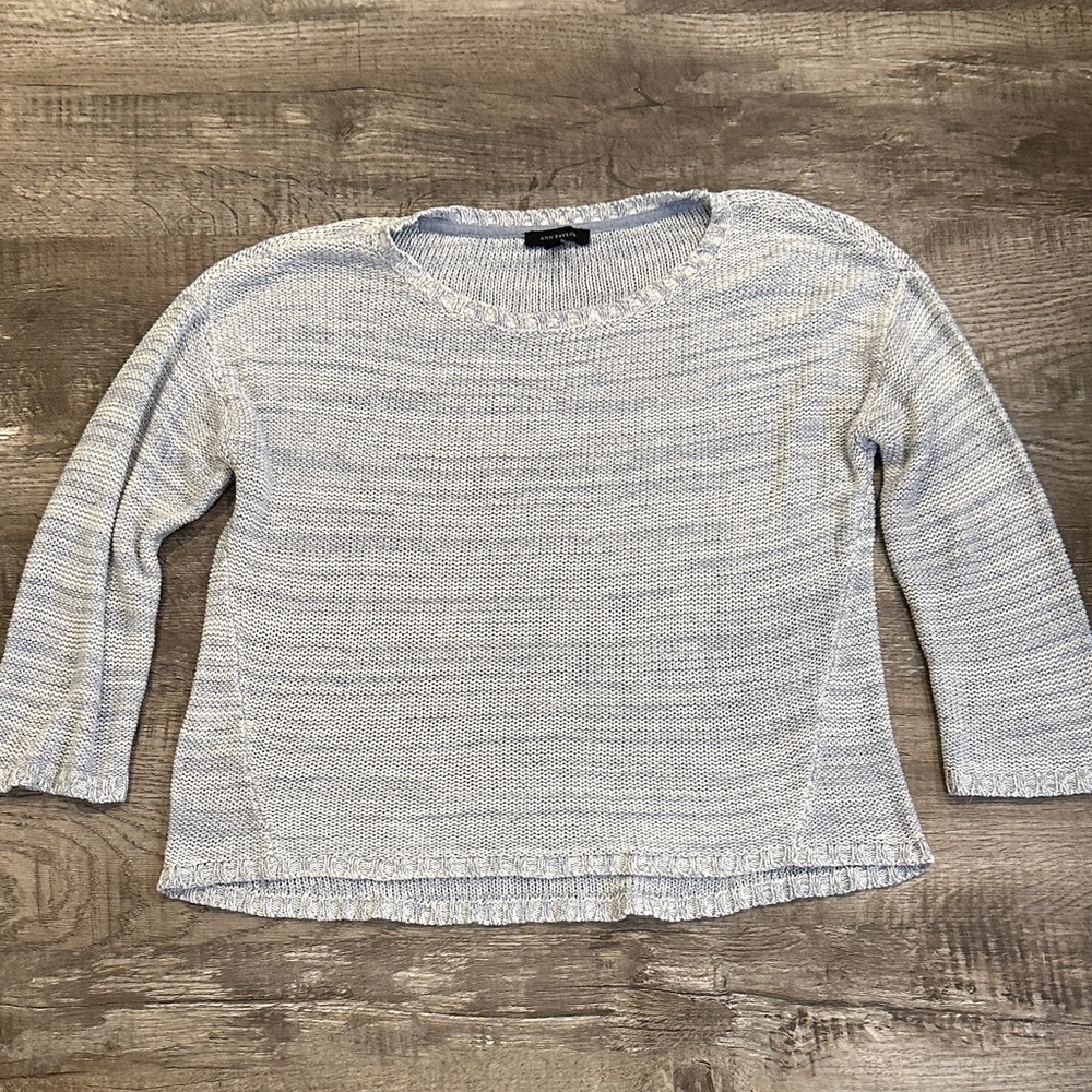 Ann Taylor Women's Large Soft Blue Gray Knit Sweater